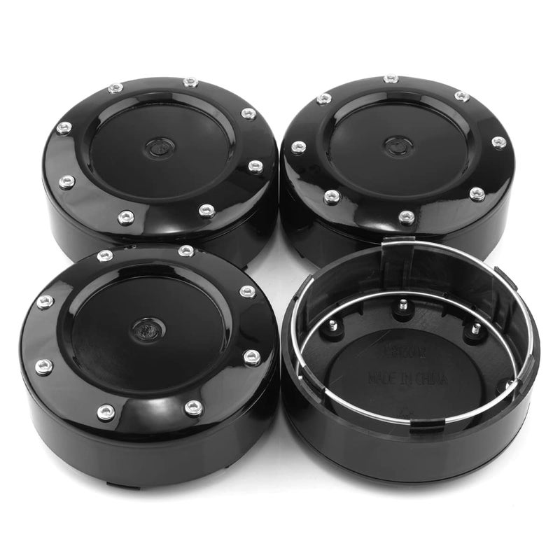GTownWorks Wheel Center Caps for Mayhem Wheel Center Hubcaps, 4 Pack, Black (Clip Diameter: 3.74in, Mounting Clip Length: 0.1in) - Image 1